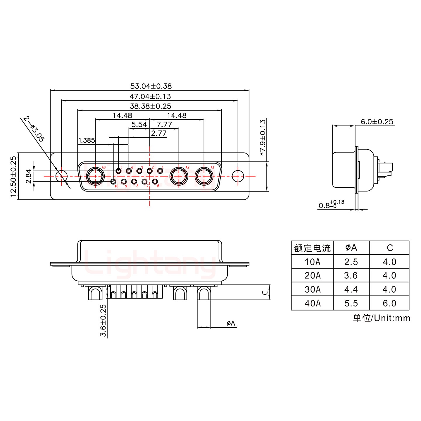 13W3母短體焊線30A+25P金屬外殼1015彎出線4~12mm