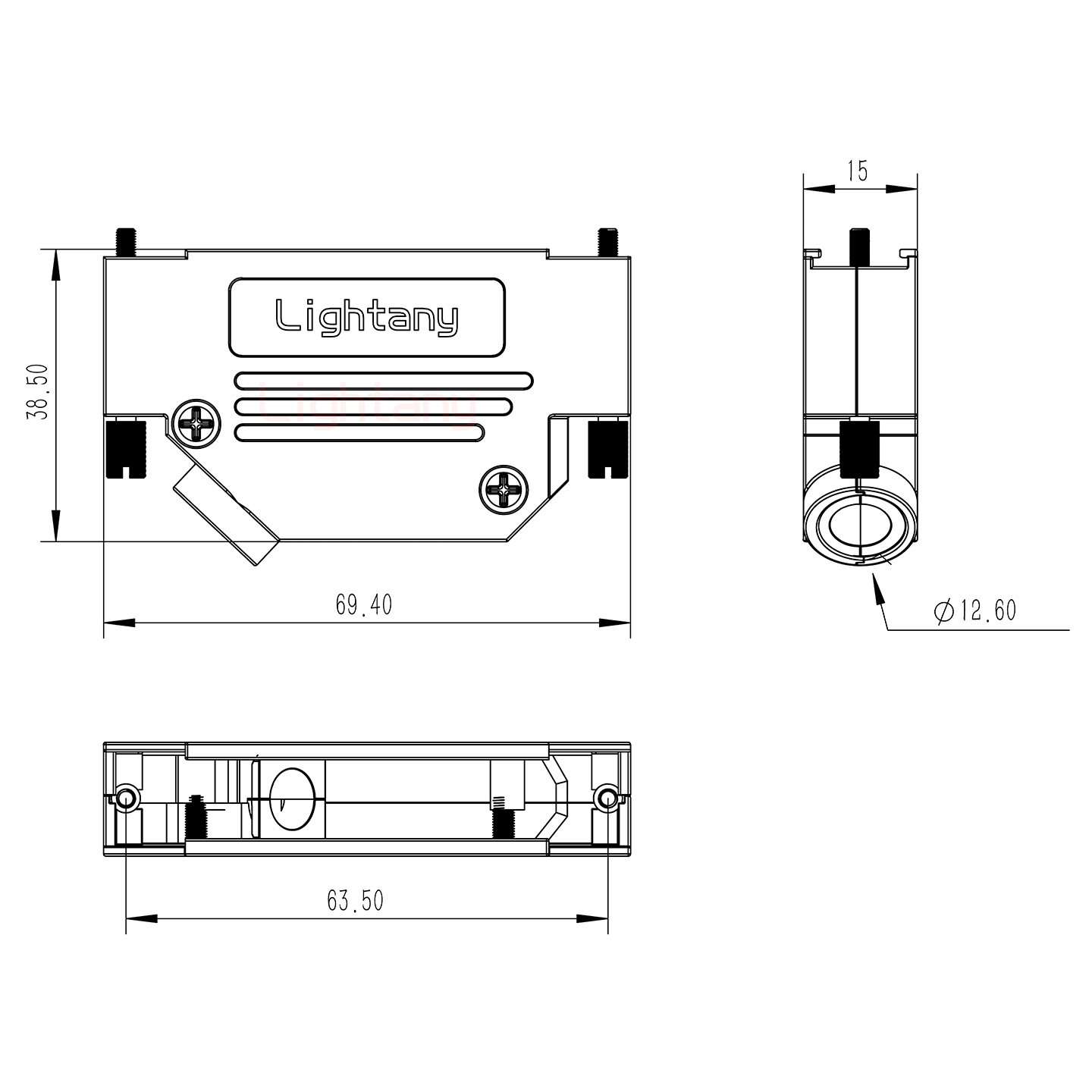 17W5公短體焊線(xiàn)40A+37P金屬外殼967斜出線(xiàn)4~12mm