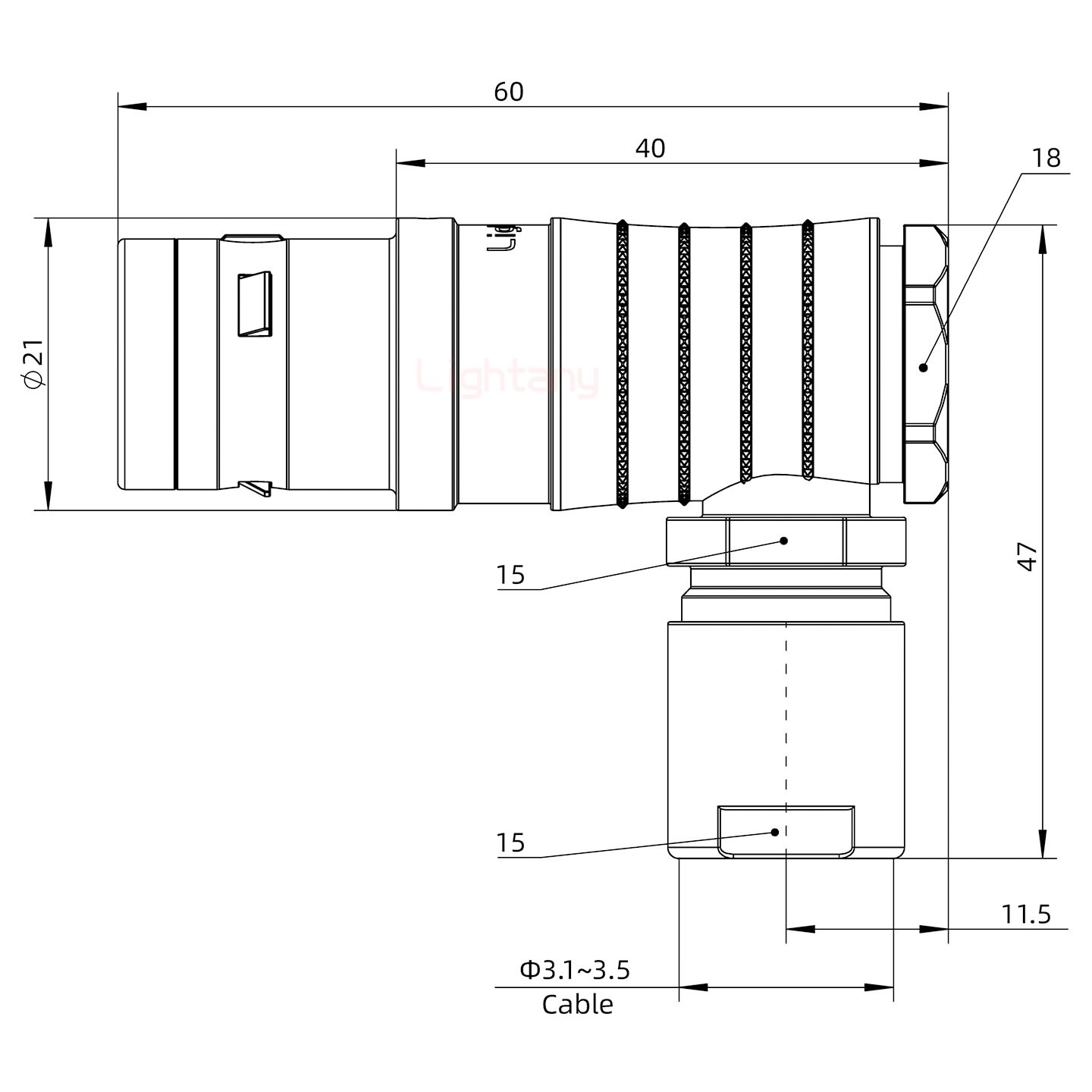 FHG.3K.012.CLAC35推拉自鎖彎式插頭